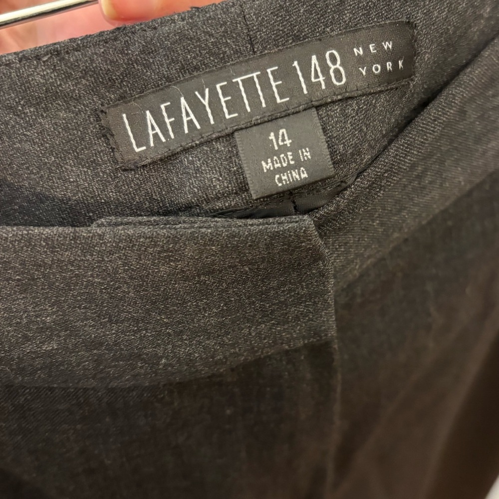 Lafayette 148 Wool Pants 14 Charcoal | Dark Academia Trousers
